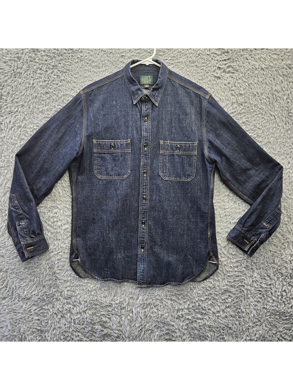 J.CREW Sporting Goods Selvedge Denim Vintage Work Shirt Shirt Men Medium Indigo